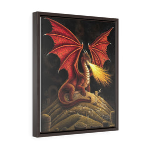 Enter The Dragon's Lair, Premium Fantasy Art Framed Canvas by David Carrigan.