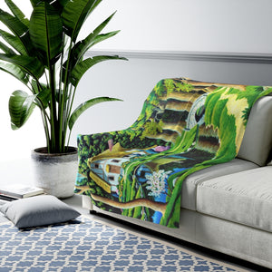 Fantasy Cottage,  Fairy Tale Inspired Super Soft Velveteen Plush Blanket by David Carrigan.
