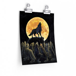 Moonlight Serenade, Premium Howling Wolves Giclee Print by David Carrigan.