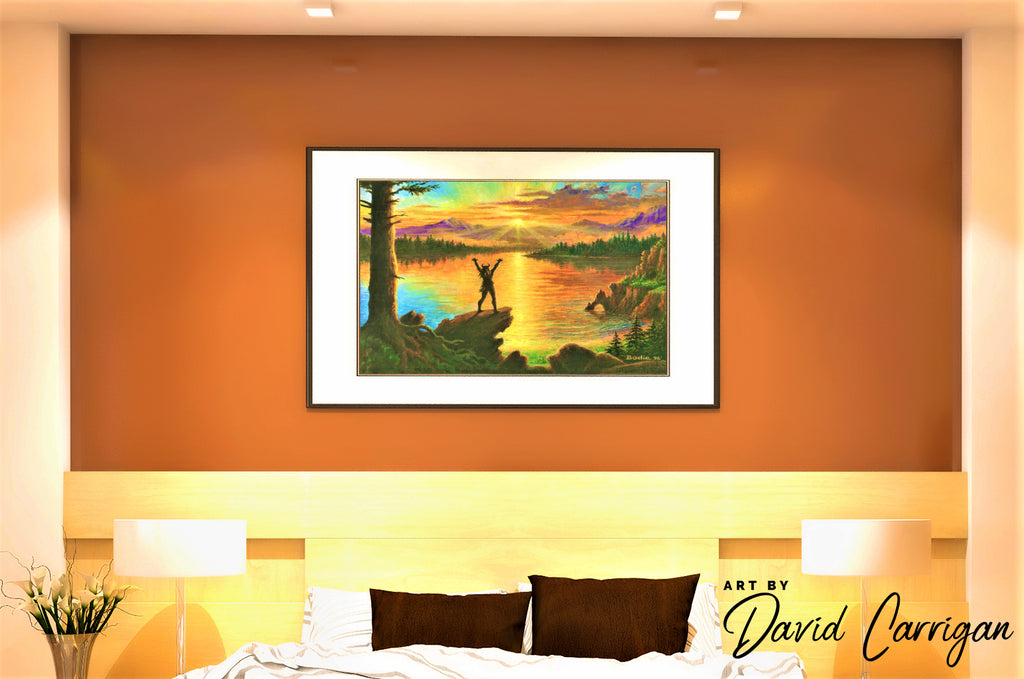 First Light Premium Native American Inspired Wall Art, by David Carrigan.