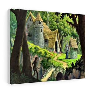 Merlin's Cottage Premium Fantasy art Canvas by David Carrigan.