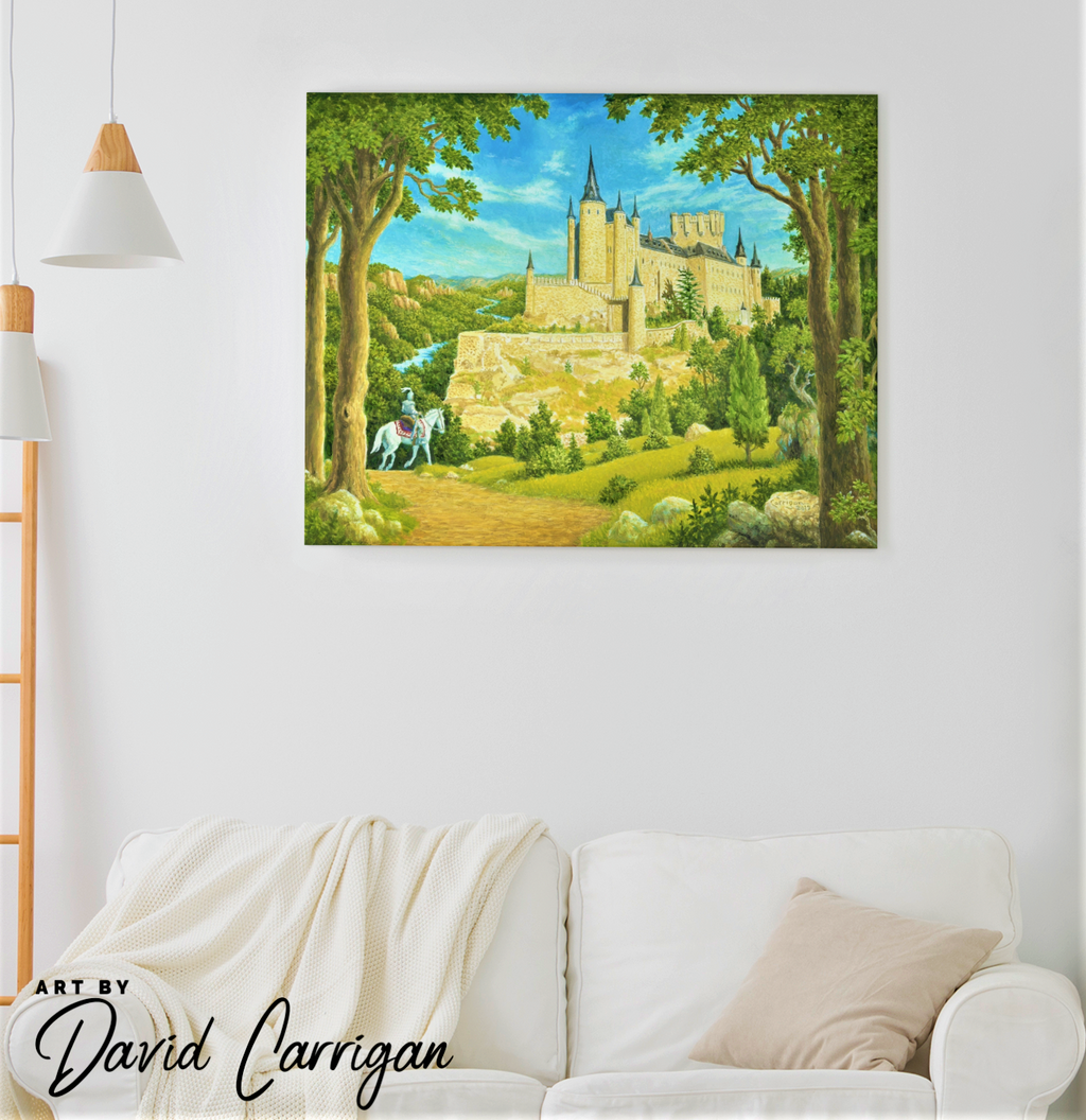 A Kingdom Far and Wide, Fantasy Castle Canvas Wall Art by David Carrigan.