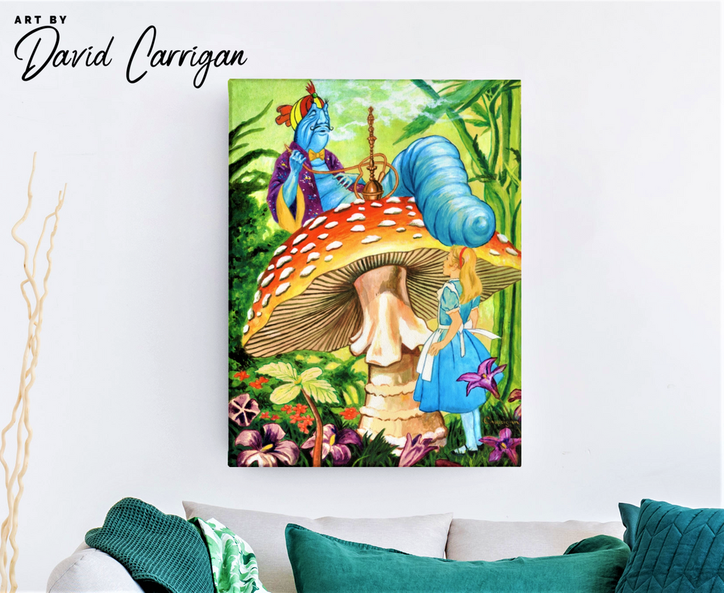 Who are you? Premium Alice in Wonderland Canvas Wall Art by David Carrigan.