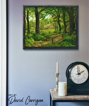 The Peaceful Cabin, Woodsy Landscape Wall Art by David Carrigan