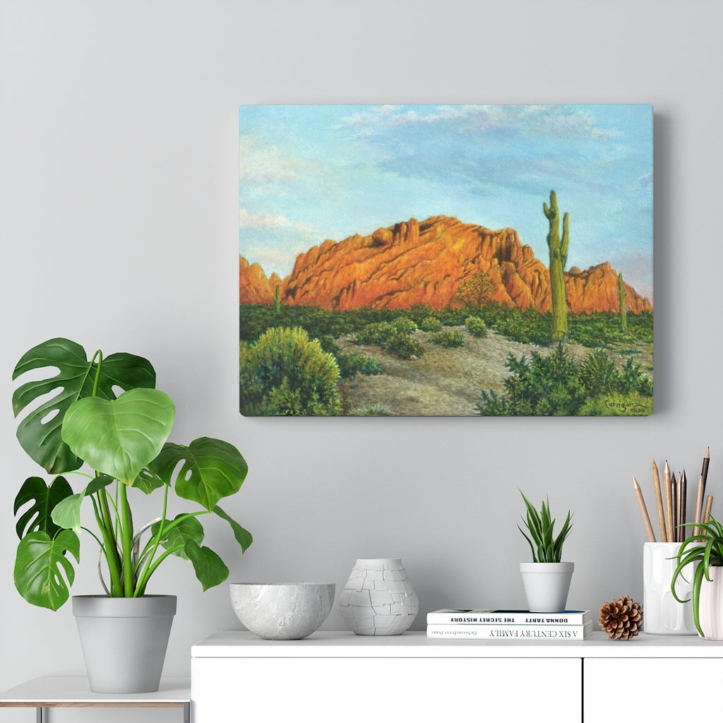 See You at the Kofa Mountains! Premium Mountain Landscape Canvas Prints by David Carrigan.