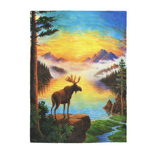 Monarch of the North, Beautiful Naturescape Velveteen Plush Blanket by David Carrigan.