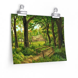 The Peaceful Cabin, Woodsy Landscape Wall Art by David Carrigan