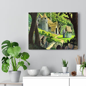 Merlin's Cottage Premium Fantasy art Canvas by David Carrigan.