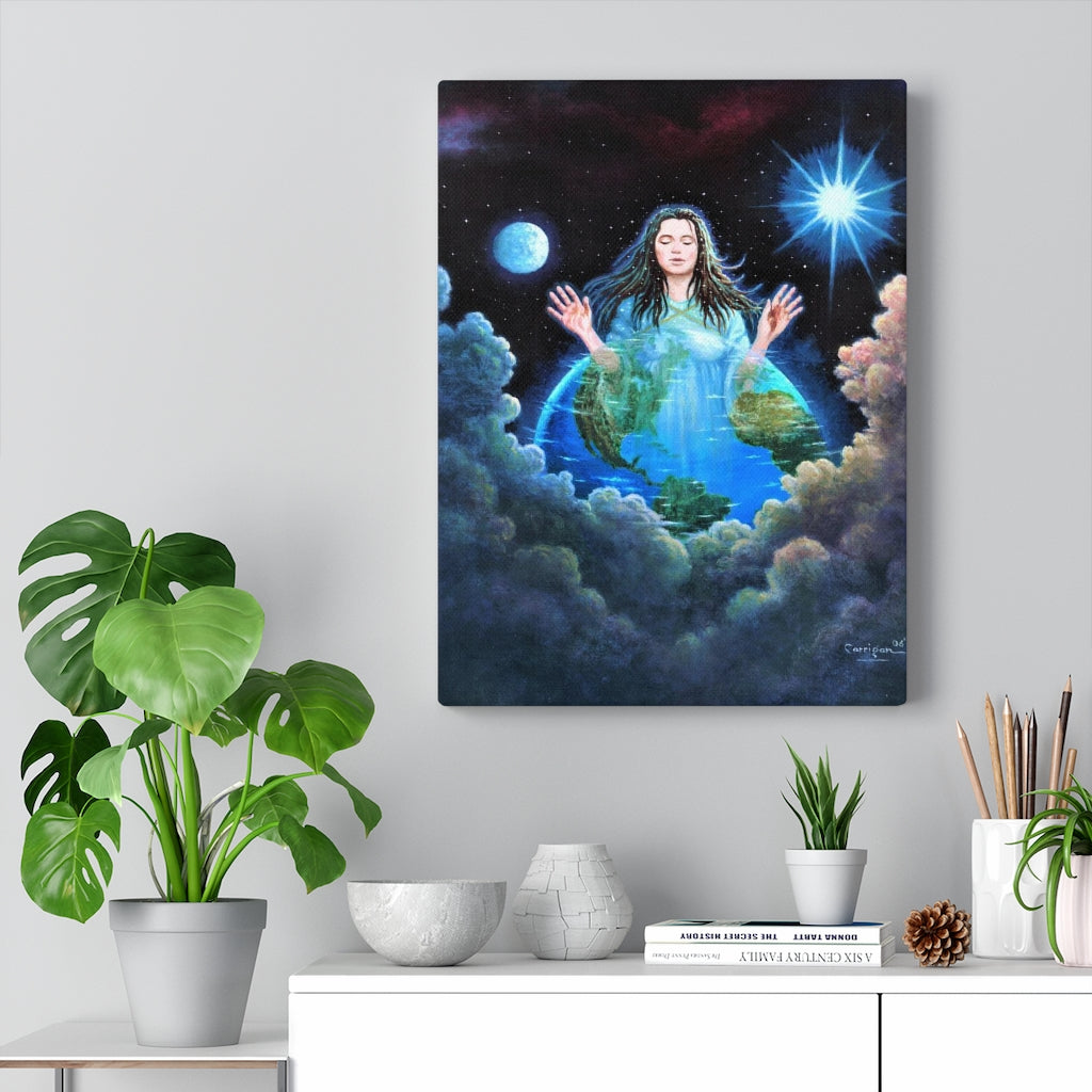 Earth Goddess Premium Spiritual Canvas Wall Art by David Carrigan
